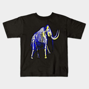 Mammoth Skeleton Interactive Yellow&Blue Filter T-Shirt #2 By Red&Blue Kids T-Shirt